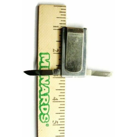 Money Clip Welling Grain Semi Truck Knife Nail File Credit Card Cash Holder Vtg - Picture 3 of 10